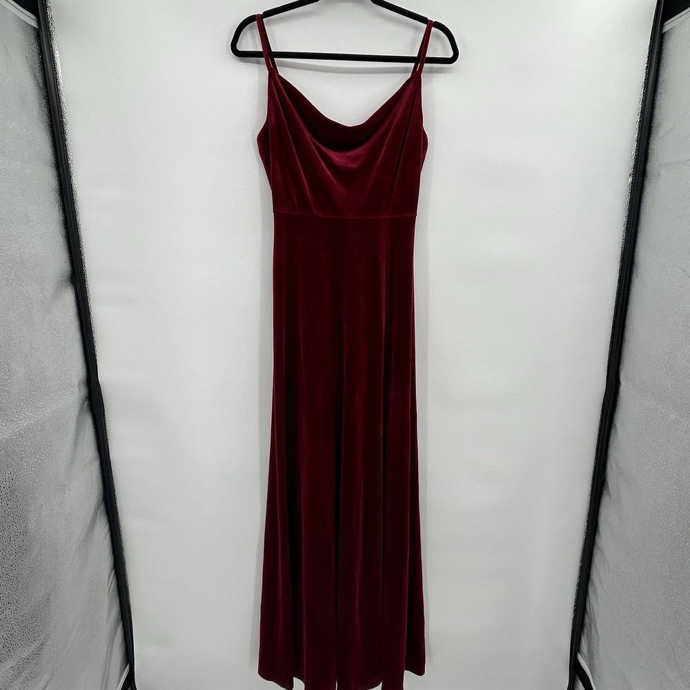 Lulu's Womens Burgandy Velvet Cowl Neck Maxi Dress Size S Dark Romantic Vampy